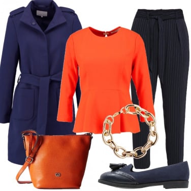 Outfit Blu e arancione