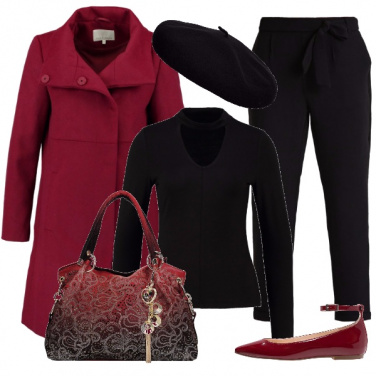 Outfit Pizzo in rosso e nero