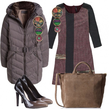 Outfit Fra il viola e il marrone