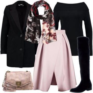 Outfit Rosa e nero