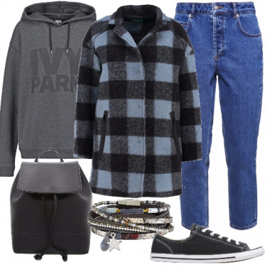 Outfit Al liceo con cappotto nuovo