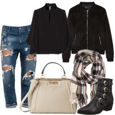Outfit Bomber e stivaletti
