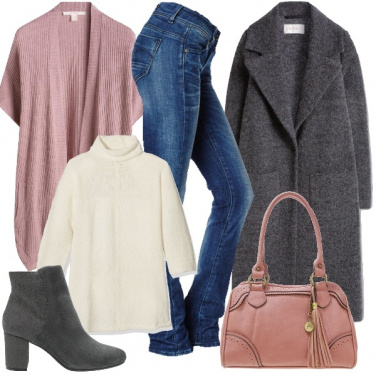 Outfit Grigio e rosa