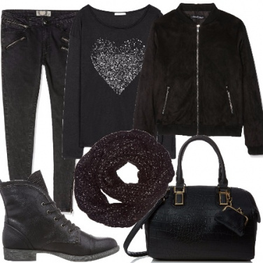 Outfit Casual con un total black