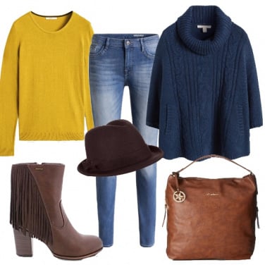 Outfit Frange, mantella e cappello