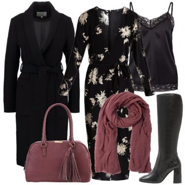 Outfit Bianco nero e un tocco di rosa