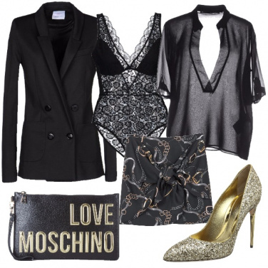 Outfit Sexy in doppio petto nero