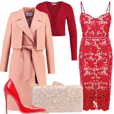 Outfit Rosso e pesca