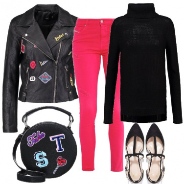 Outfit Intramontabile giacca in ecopelle