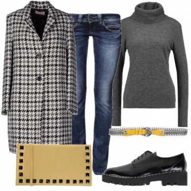 Outfit Cappotto pied de poule