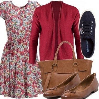 Outfit Red cardigan