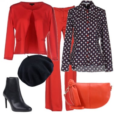 Outfit Rosso bon ton