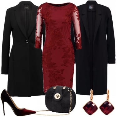 Outfit Rosso e nero chic