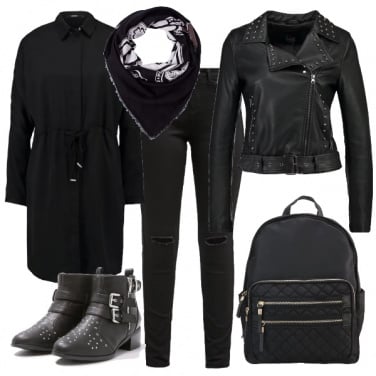 Outfit Nero e borchie