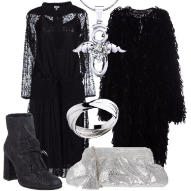 Outfit Con un\'acconciatura raccolta spettinata