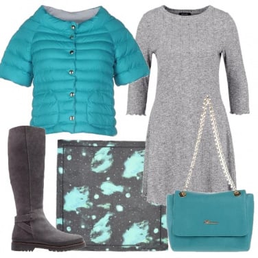 Outfit Turchese per lo shopping