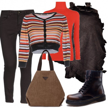 Outfit Arancio a righe