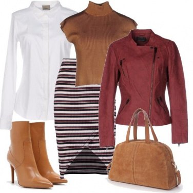 Outfit Una gonna a righe