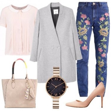 Outfit Tendenza jeans ricamati