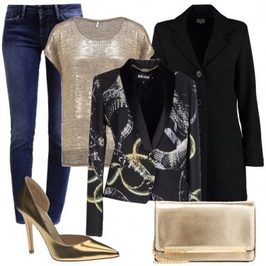 Outfit Nero e oro