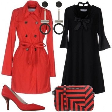 Outfit Bon ton in nero e rosso