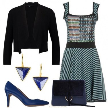 Outfit Righe e paillettes