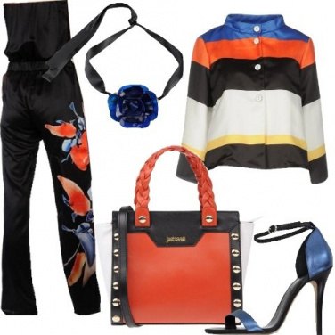 Outfit Fiori e righe per la sera