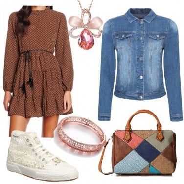 Outfit Sneaker effetto pizzo