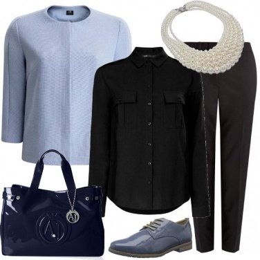 Outfit Il celeste e le perle