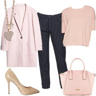 Outfit Rigato e rosa