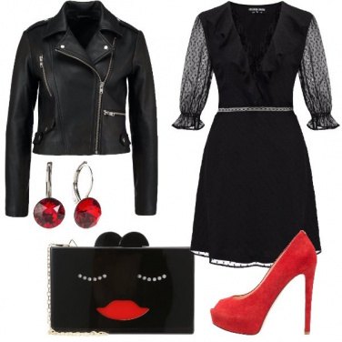 Outfit Nero rosso