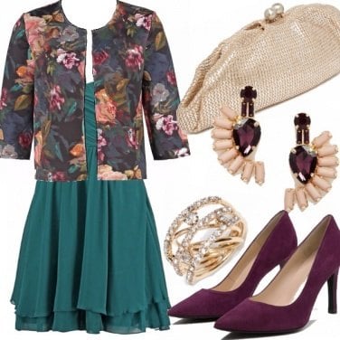 Outfit Emerald and plum