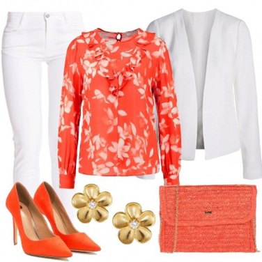 Outfit Primavera colorata di arancio