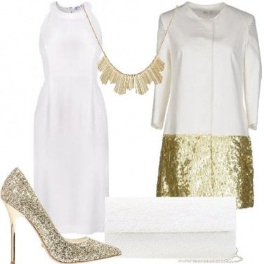 Outfit Bianco e oro