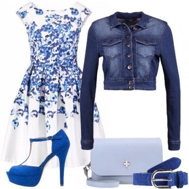 Outfit Fiori azzurri e blu