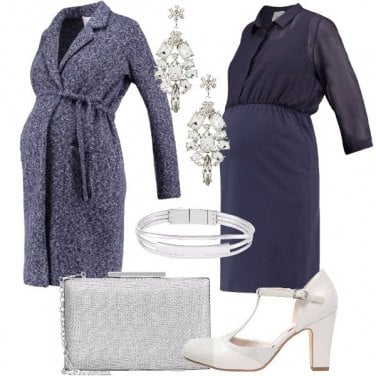 Outfit Mamma in blu e silver