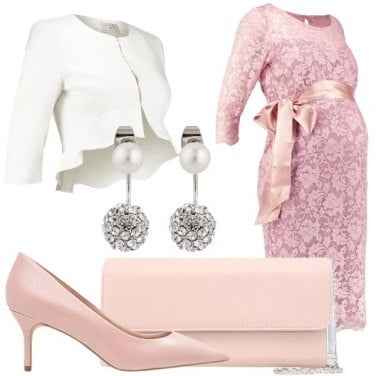 Outfit Cerimonia premaman con fiocco