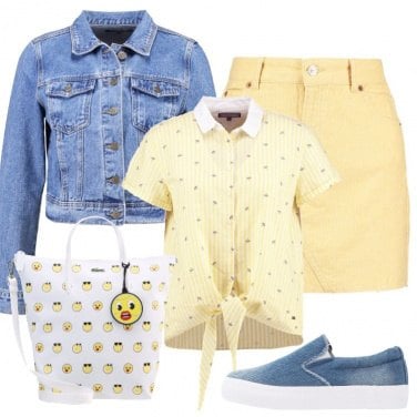 Outfit Giallo e denim