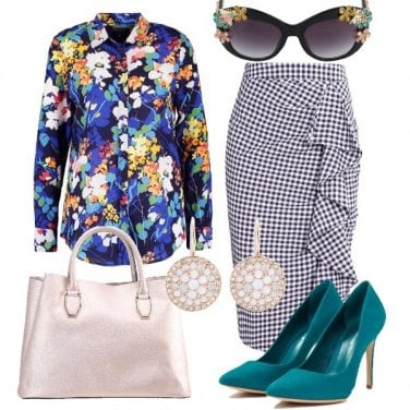 Outfit Mix di fiori e Vichy