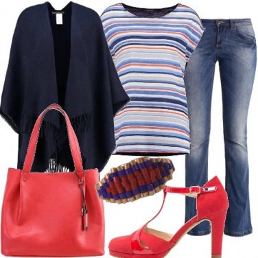 Outfit Righe rosso e blu