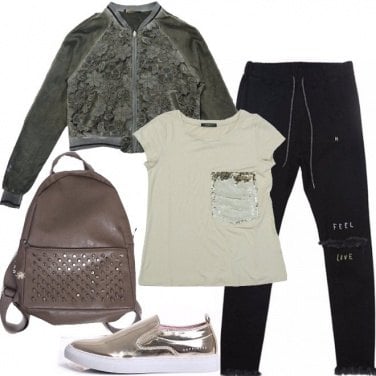 Outfit Sportiva con glam