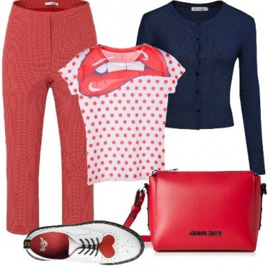 Outfit Rosso a pois