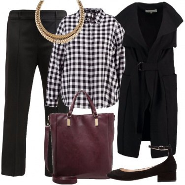 Outfit Cardigan smanicato in ufficio