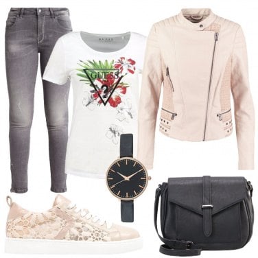 Outfit Primavera jeans e nude