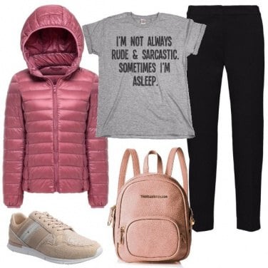 Outfit T-shirt con messaggio