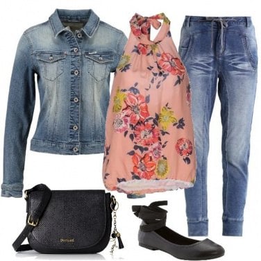 Outfit Romantica in jeans