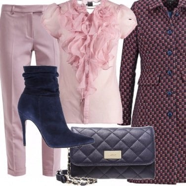 Outfit Occasione in pink and blue