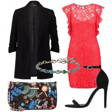 Outfit Rosso e pizzo