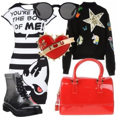 Outfit Bomber con patch