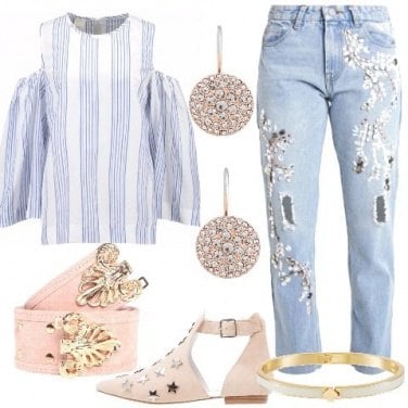 Outfit Righe e denim